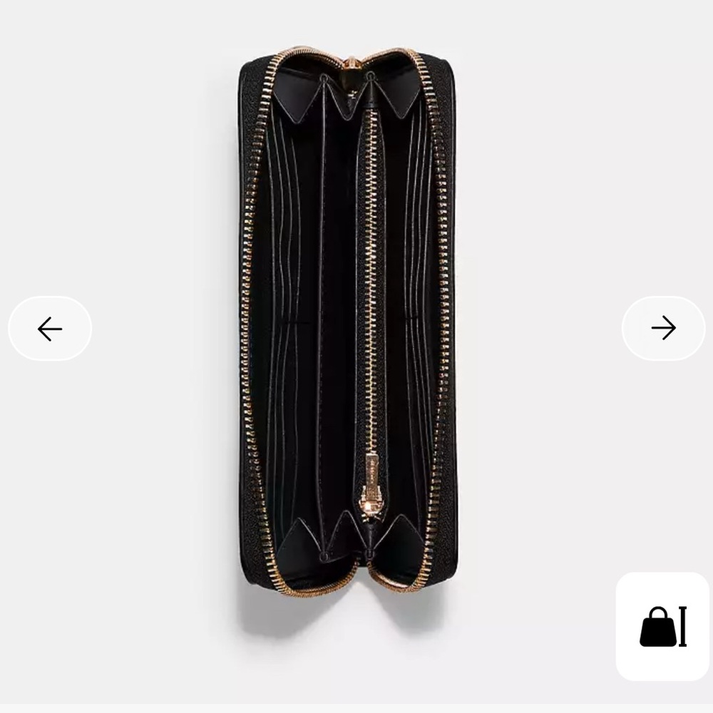 Coach Black Leather Wallet with Gold Accents - Picture 2 of 10